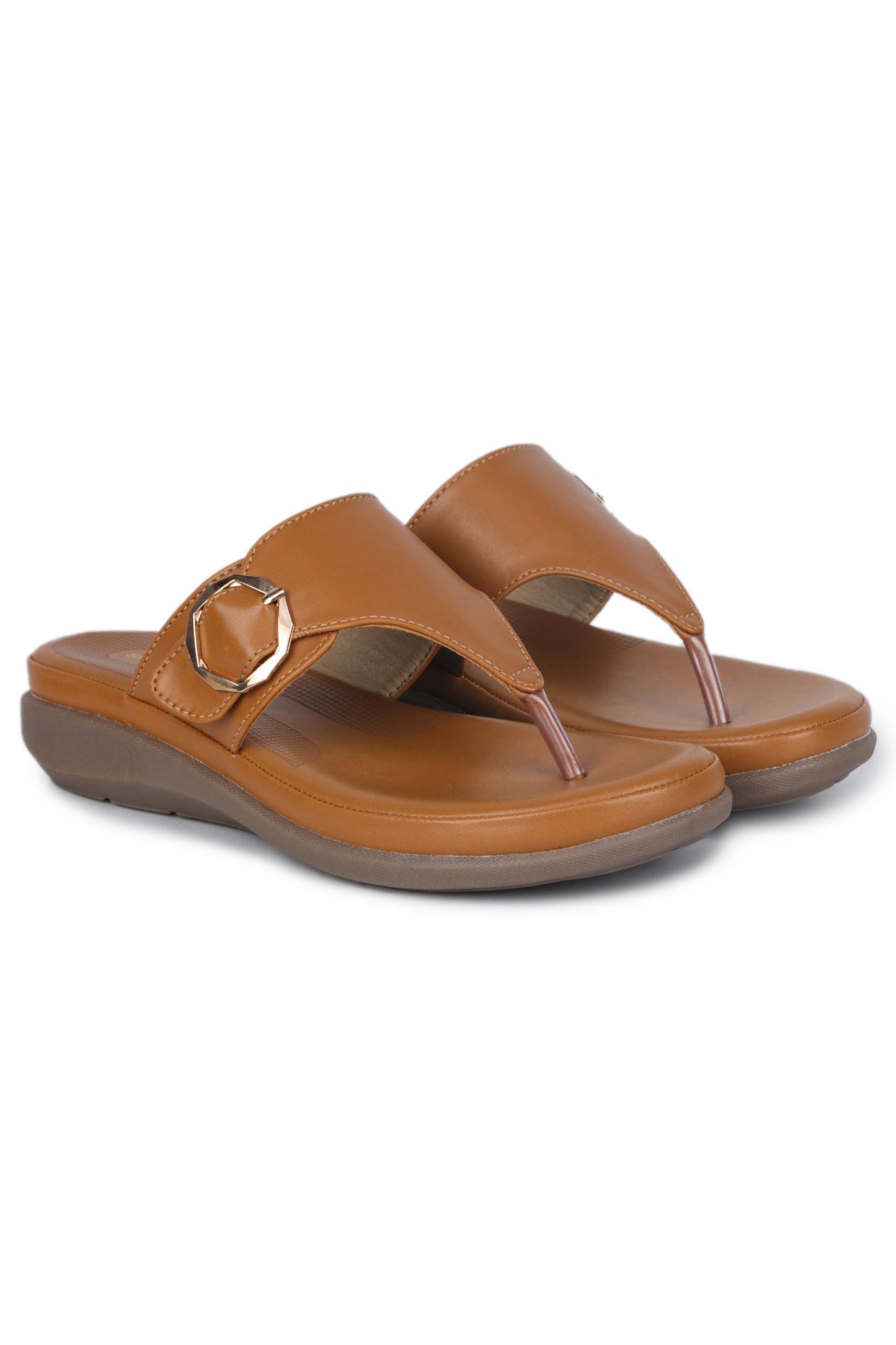Casual Tan Open Toe Flats Round Toe Slip-On Flats