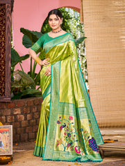 Elegant Kanjivaram Silk Saree with Rich Zari Work and Peacock Pallu | Traditional Bridal and Festive Wear