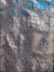 Emerald Banarasi Silk Saree with Zari Floral Work - Elegance Woven in Every Thread