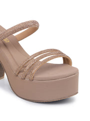 Casual Fashion Sandals Open Back Block Heels