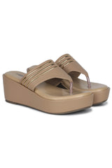 Casual Fashion Sandals 3 Inches Wedge Open Back Round Toe Heels