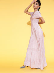 Women Elegant Lavender Solid Gown for Days