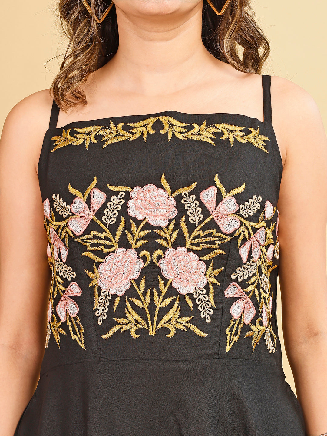 Black color rayon with mul