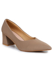 Fashion Closed Back Pumps 2 inches Block Heels