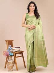 Graceful Light Green Silk Saree – Subtle Sophistication for Every Occasion
