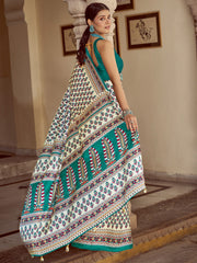 Women's Crepe Printed Designer Saree With Blouse Piece