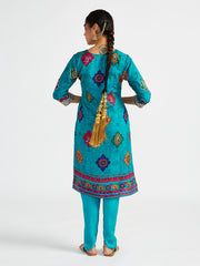 Women's Turquoise Dhoti kurta set