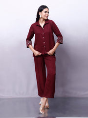 Embellished Shirt With Trouser Co-Ords