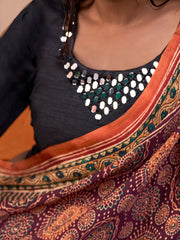 Women's Viscose Silk Printed Designer Saree With Blouse Piece