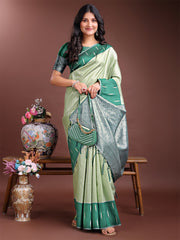 Orange & Maroon Lichi Silk Saree with Rich Zari Pallu & Tassels – Soft Festive Wear Saree for Women