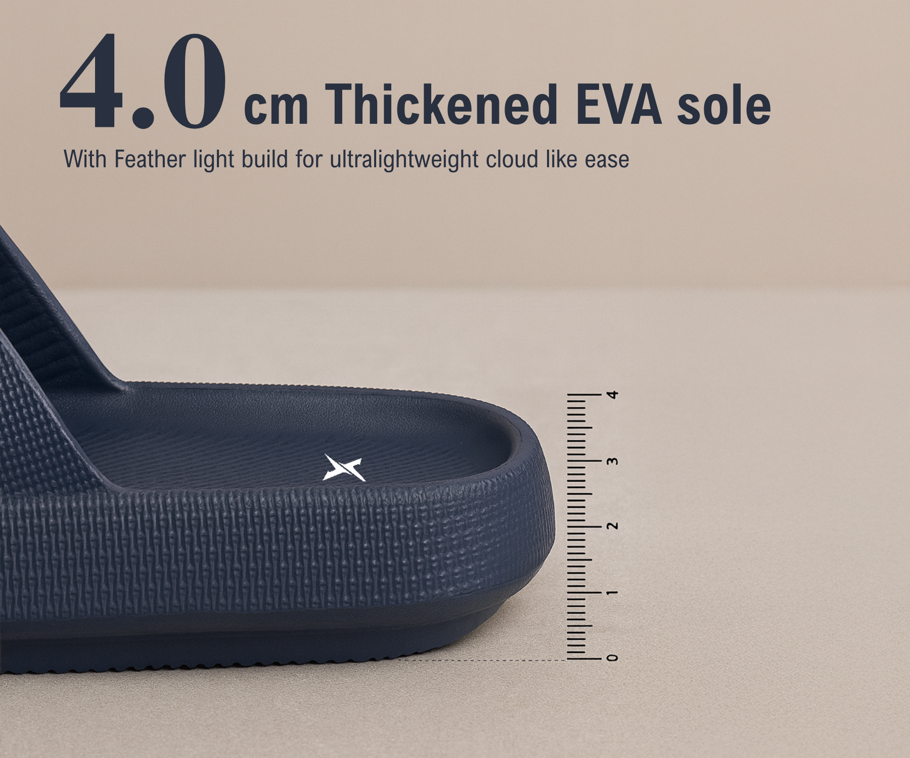 CloudFoam Pillow Slippers for Men Non Slip Quick Drying Shower Slides Bathroom Sandals  HA8201 Navy
