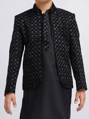 Boys' Black Jodhpuri, Kurta and Pyjama Set