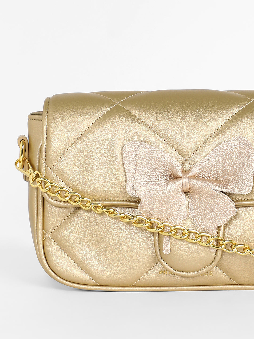 Women's The Quilted Butterfly Shoulder Bag - Antique Gold