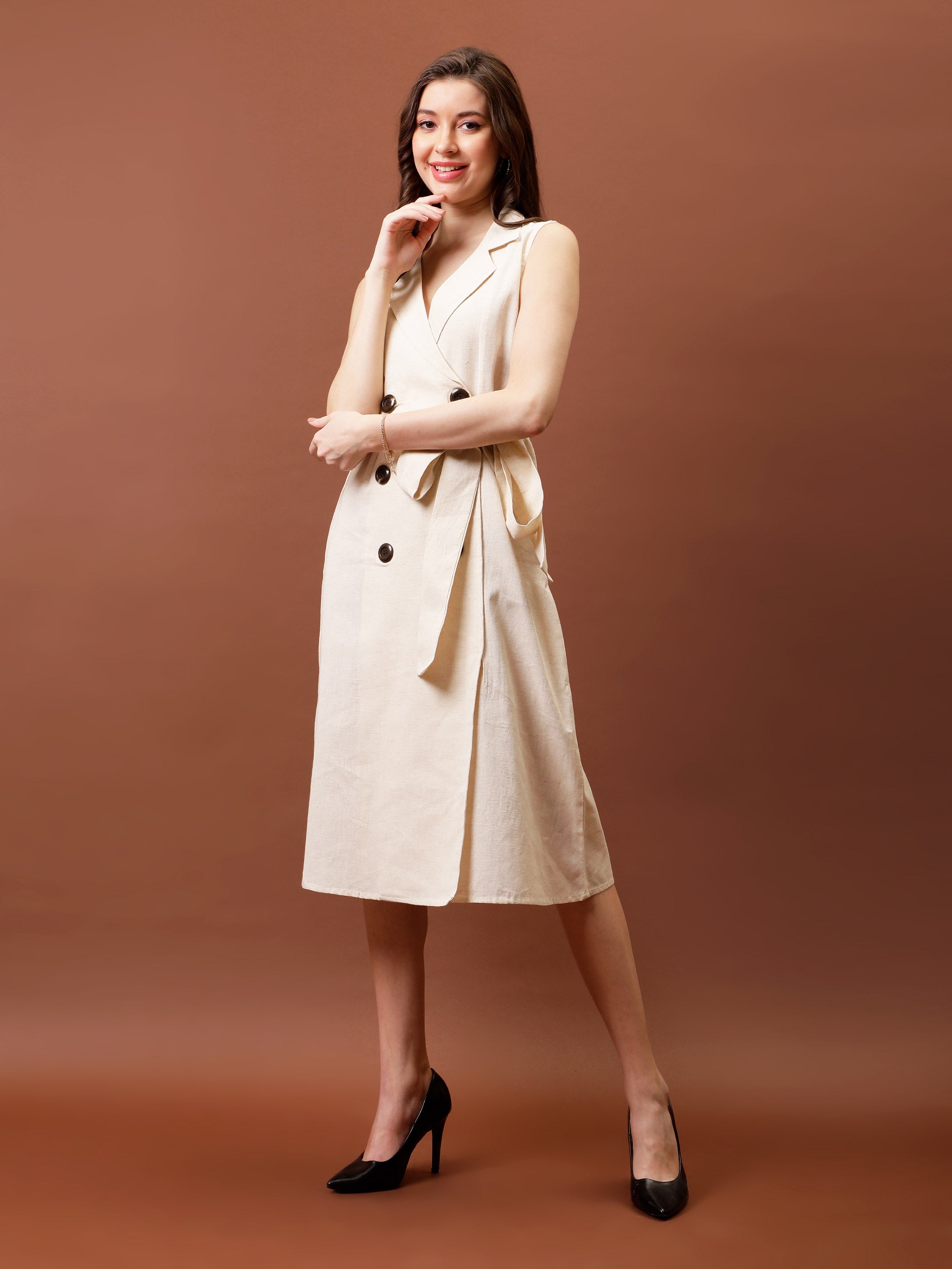Linen Formal Midi Dress