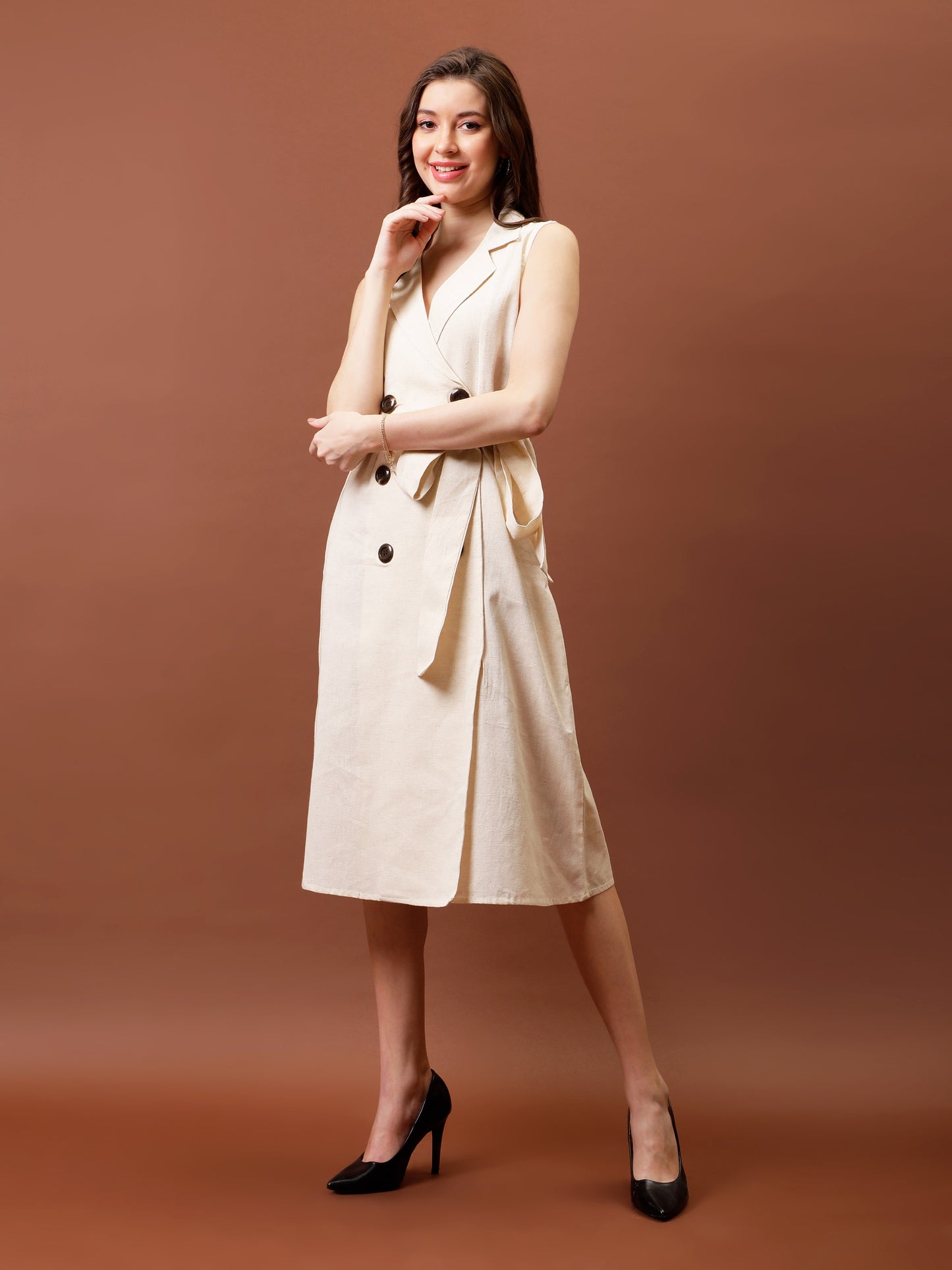 Linen Formal Midi Dress