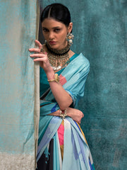 Women's Crepe Printed Designer Saree With Blouse Piece