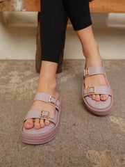 Casual Fashion Sandals Open Back Flatform Heels