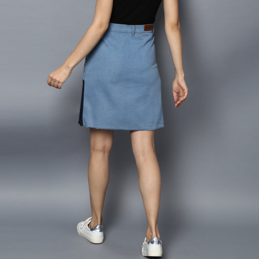 Women's Denim Patch Work Skirt