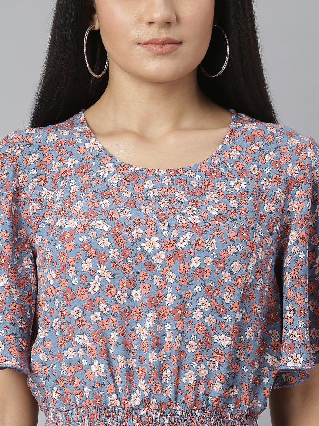 StyleStone Women's Floral Printed Fit and Flare Dress