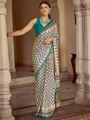 Women's Crepe Printed Designer Saree With Blouse Piece