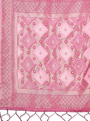Radiant Linen Cotton Patola Saree - Where Tradition Dances with Elegance