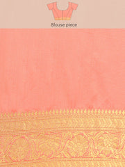 Graceful Banarasi Silk Saree with Zari Woven Border & Floral Jaal - Wedding & Festive Wear