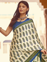 Women's Crepe Printed Designer Saree With Blouse Piece