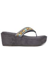Casual Fashion Sandals 3 Inches Wedge Open Back Round Toe Heels