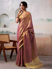 ASTITA - Light Tissue Silk Saree with Border - Classic Ethnic Grace