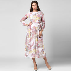 Women's White Georgette Dress