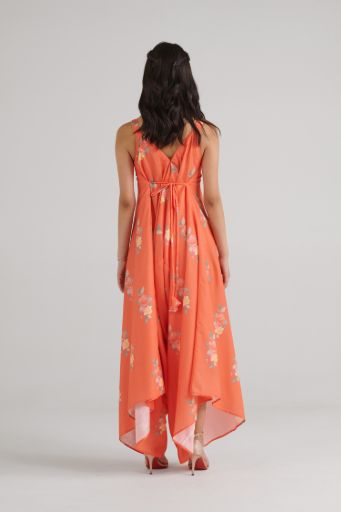 Bright Orange Palazzo Jumpsuit
