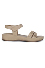 Casual Fashion Sandals 1 Inch Flatform Ankle Loop Round Toe Heels
