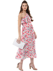 Women's Floral One Shoulder Maxi Dress