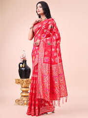 Banarasi Silk Saree with Floral Zari Weaving - Festive Traditional Elegance for Weddings & Celebrations