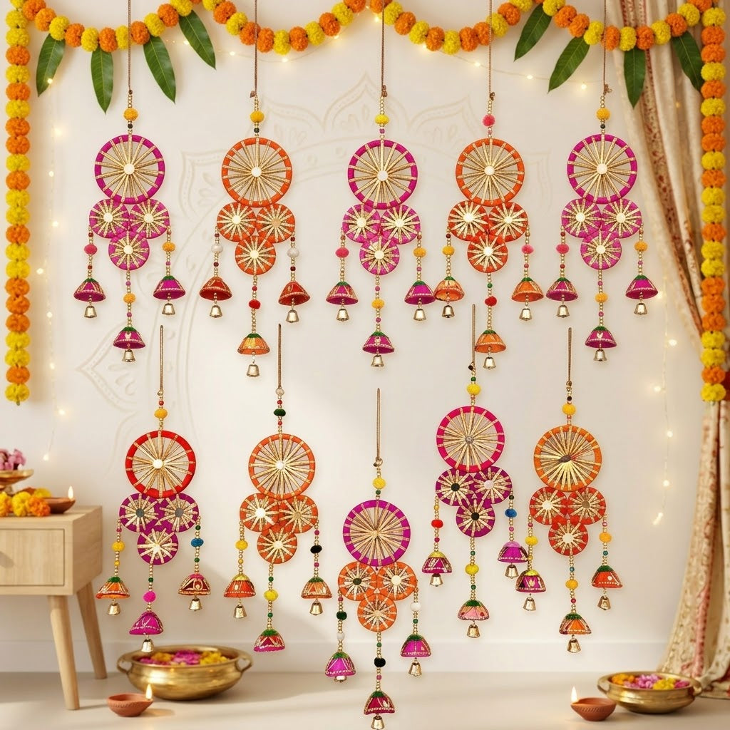 Door Toran Hanging Decoration for Diwali Festival - Pack of 6