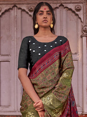Women's Viscose Silk Printed Designer Saree With Blouse Piece