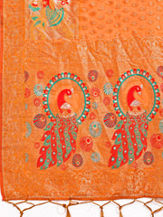 Majestic Linen Cotton Saree with Royal Peacock Pallu - A Celebration of Heritage and Grace