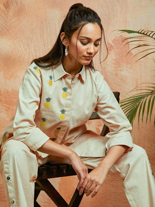 Women's Cream Co ords Set