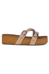Casual Fashion Sandals 2 Inches Wedge Open Back Round Toe Heels