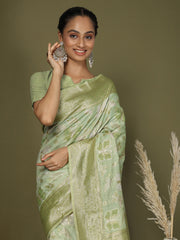 Elegant Peach Cotton Saree with Golden Zari Work – Graceful Comfort for Everyday & Festive Wear