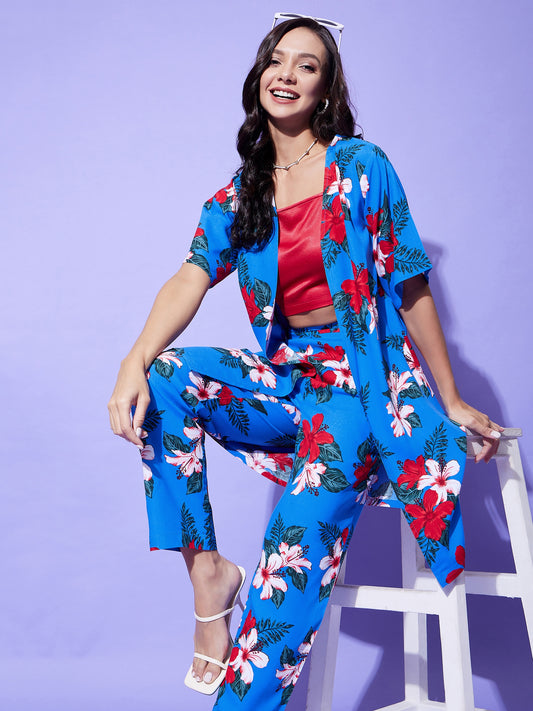 Women's Shrug Top and Trousers 3 piece Set