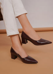 Fashion Closed Back Pumps 2 inches Block Heels