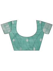 Stylish Green Linen Cotton Saree with Woven Design – Lightweight Elegance for Everyday Grace