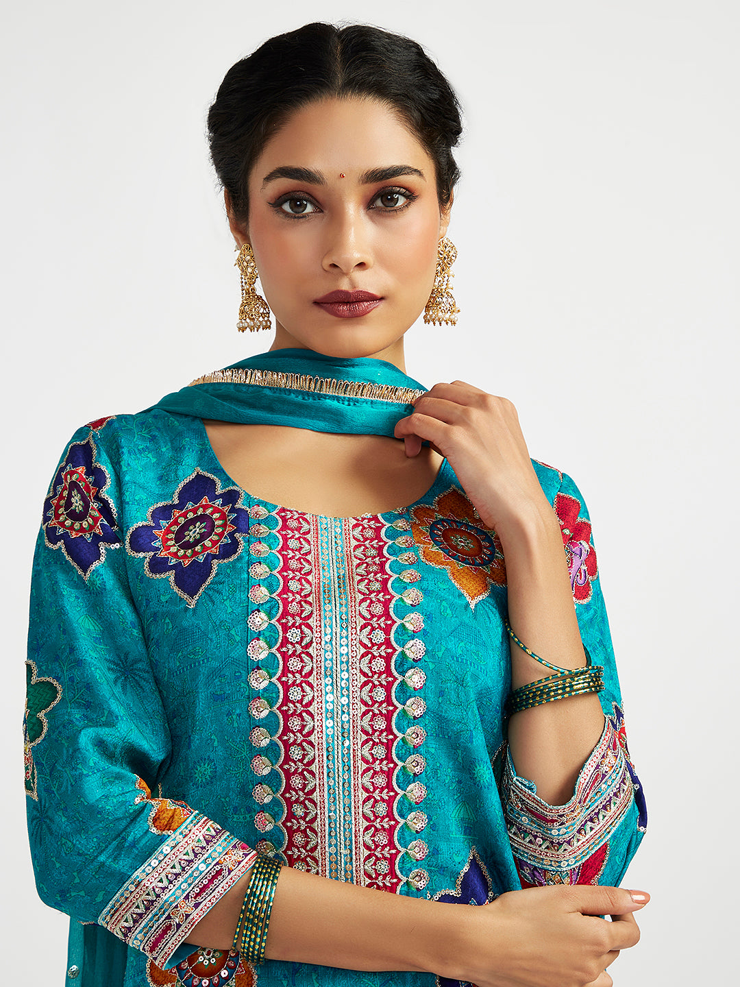 Women's Turquoise Dhoti kurta set