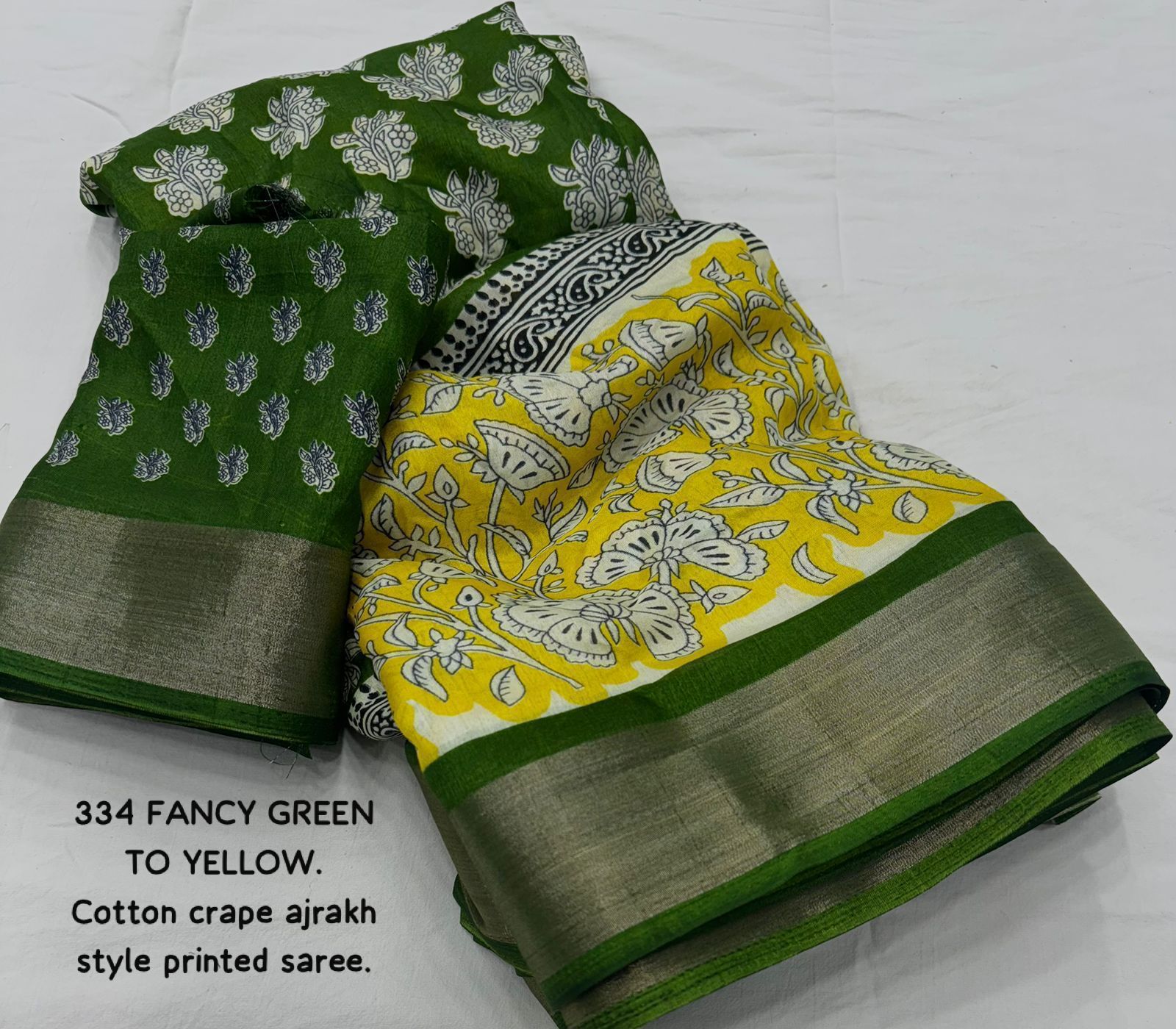 Soft Dola Silk saree with shaded style prints.