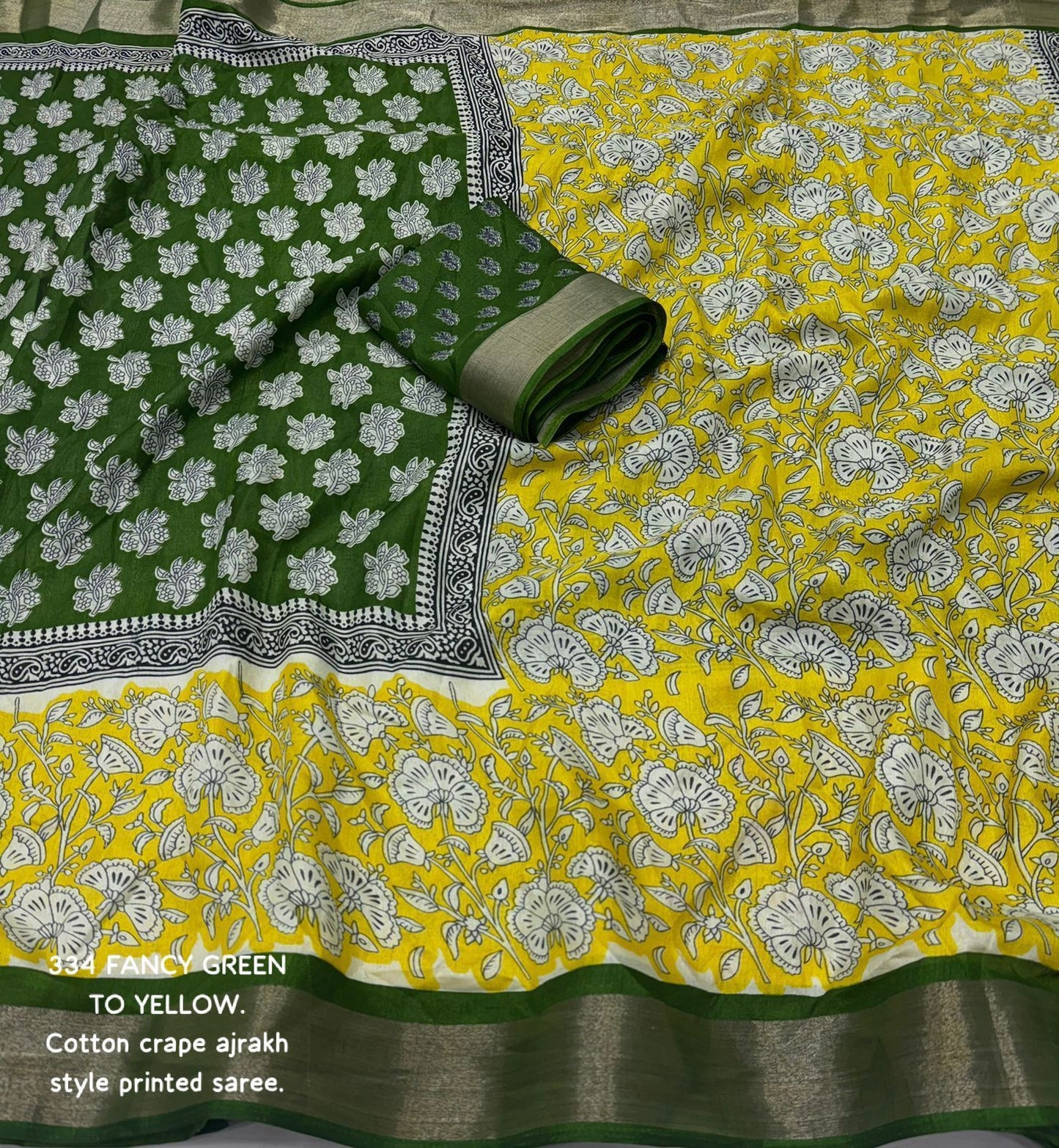 Soft Dola Silk saree with shaded style prints.