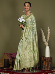 Elegant Peach Cotton Saree with Golden Zari Work – Graceful Comfort for Everyday & Festive Wear