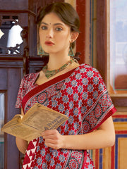 Women's Crepe Printed Designer Saree With Blouse Piece
