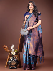Majestic Red & Grey Silk Saree with Rich Woven Pallu – A Regal Touch for Special Moments