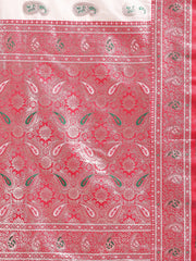 Banarasi Silk Saree with Silver Zari Border & Paisley Design - Festive Wedding Wear | Elegant Traditional Pallu | Soft Silk Finish for Women | Cultural Ethnic Saree